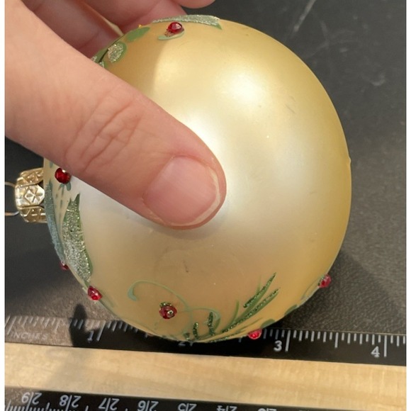 Demdaco Ornament Glitter Rhinestone Mistletoe Ball Christmas Decoration Set Of 2 - Picture 5 of 5